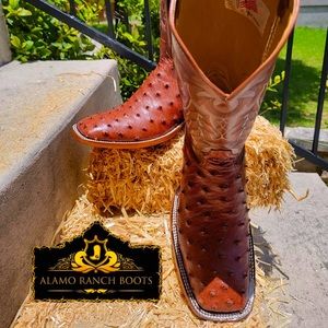 Custom full quill ostrich boots